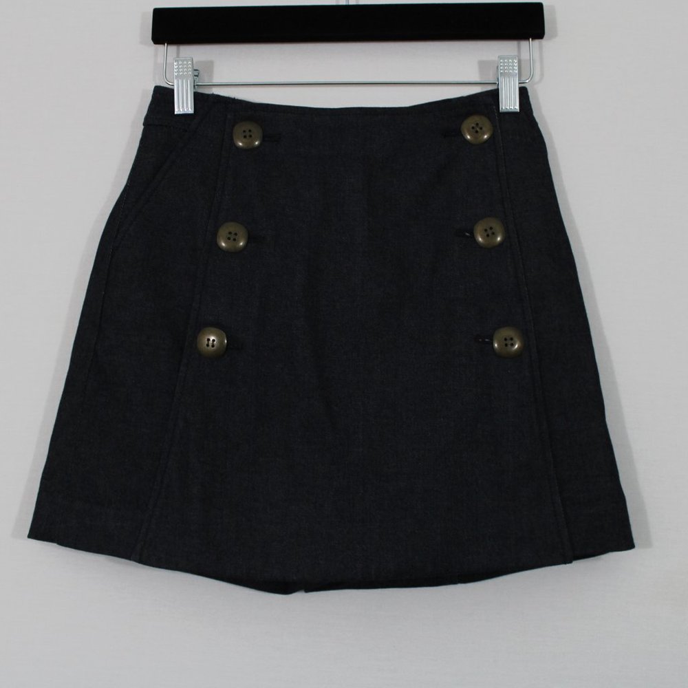Tibi NY Dark Blue Chambray Sailor Skort Shorts